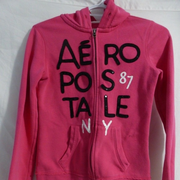 Aeropostale zip up sweatshirt hoodie with print xs